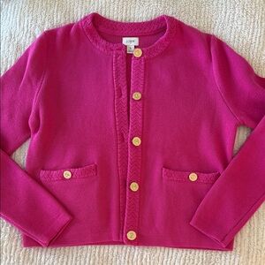 J. Crew Fuchsia Sweater with Gold Accents